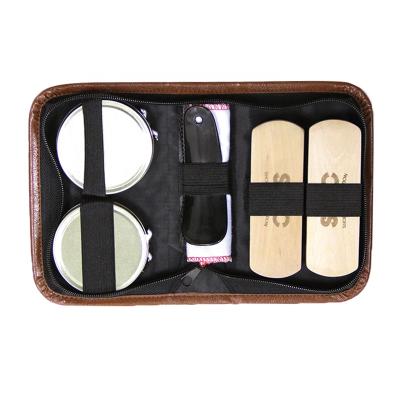 China Factory Wholesale Daily Shoe Care Set 6 In 1 Portable Travel Shoe Care Set Shoe Shine Kit Bag Leather Shoe Care Kit for sale