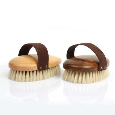 China EXFOLIATE Custom Logo Wooden Cellulite Exfoliating Massage Bath Brush Bristle Body Custom Dry Brush Factory Wholesale for sale