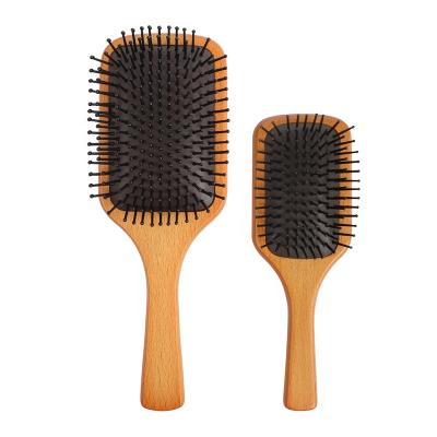 China Factory Wholesale Professional Custom Logo Wood Handle Hair Massage Detangling Brush Waterproof for sale