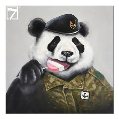 China Modern Hot Sale Cute Panda Wall Art Animal Oil Painting For Home Decoration for sale