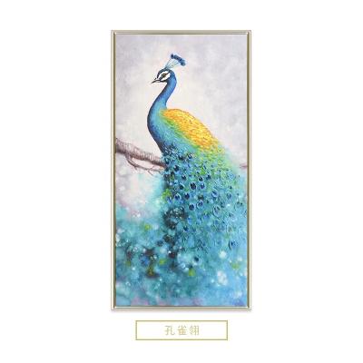 China Seven Modern Wall Arts Print With Hand Embellishment Peacock On Branch Animal Panting On Canvas for sale