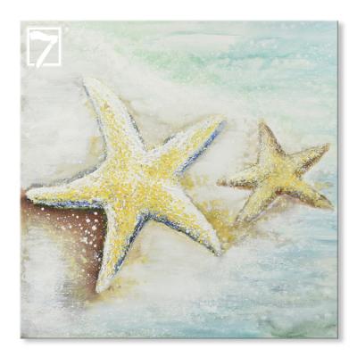 China Modern Prints With Hand Touch Canvas Painting Starfish Painting For Wall Decoration for sale