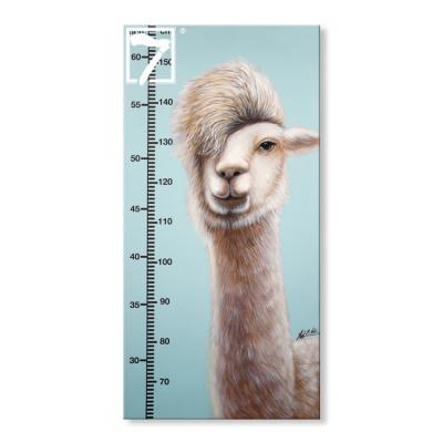 China Modern Prints With Hand Touch Canvas Painting Llama Alpaca Growth Chart Art For Baby Room for sale