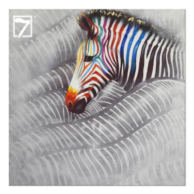 China Modern Prints With Hand Touch Working Canvas Zebras Ware Wall Art Oil Canvas Painting Painting for sale