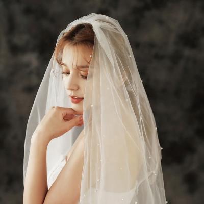 China Hot Selling Shenglan Materials Bridal Veil Eco-friendly Simple Two-Layer Accessories Bridal Veil With Hair Comb Bridal Wedding Veils for sale