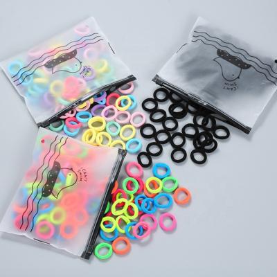 China Shenglan friendly material 100 PCs Mini Seamless No Pull Hair colorful cute bands hair elastic child's hair flexible rubber tie for sale