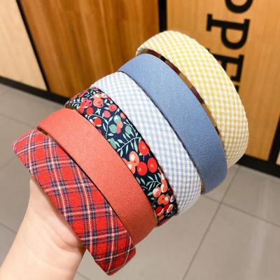 China Shenglan Material Friendly New Retro Forest Floral Plaid Headband European Wash Make Up Headbands Christmas Headband for sale