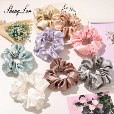 China Shenglan Fashion Environmentally Friendly Korean Wholesale Women Hair Rope Hair Scrunchies Crystal Satin Scrunchy Hair Ties for sale