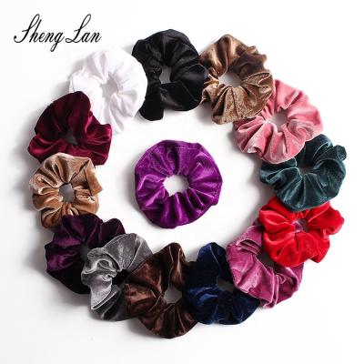 China Shenglan Environmental Friendly 16 Colors Wholesale Fashion Flannel Oversized Hair Tie Hair Scrunchies For Thick Hair for sale