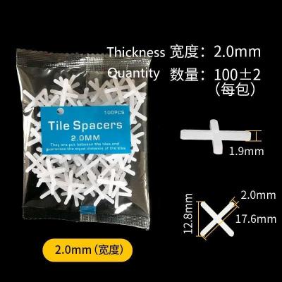 China Eco-friendly 2.0 mm Tile Leveling System Spacers Clips Ceramic Tile Leveling Plastic Cross Spacer Tile Accessories Tile Construction Tools for sale