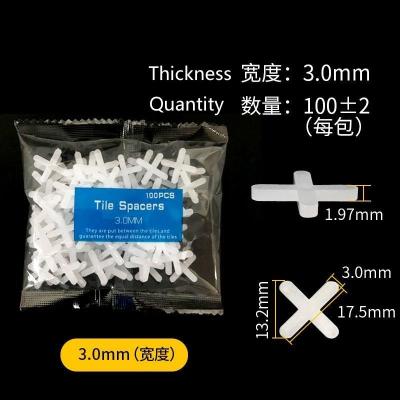 China Eco-friendly 3.0 mm Tile Leveling System Spacers Clips Ceramic Tile Leveling Plastic Cross Spacer Tile Accessories Tile Construction Tools for sale