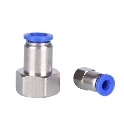 China Blue Straight Quick Connector One Touch Pneumatic Air Duct Pipe PCF Series Industry Series Pneumatic Push In Fitting for sale