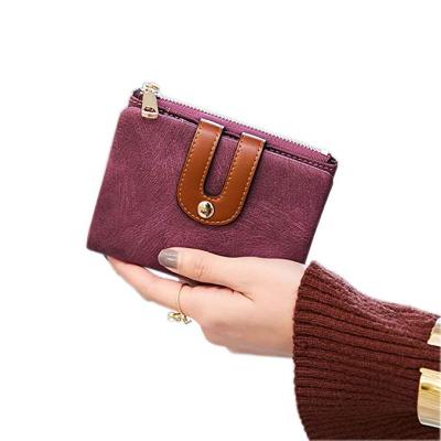 China Luxury RFID Purses for Ladies Mini Zipper Coin Purse Genuine Leather Bifold ID Sorting Case Women Wallet Small Rfid Purses for sale