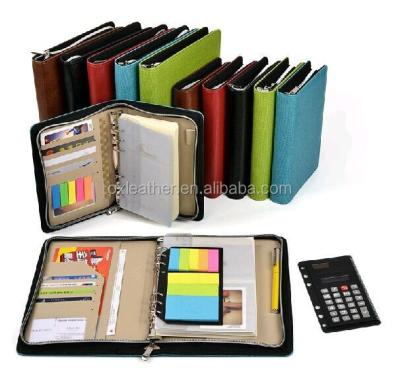 China A5/A6 Mini Journal Notebook with Zipper Pen Holder Card Holder and Calculator Note Holder for sale