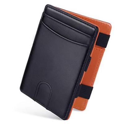 China Fashion leather rfid magic wallet secure pu wallet magic rfid with zipper coin pocket purse wallet card for sale