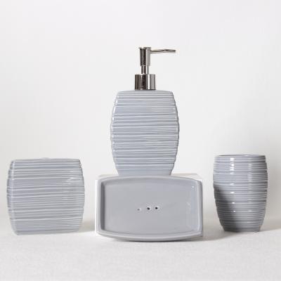 China 4PCS Sustainable Modern Customized Ceramic Bathroom Accessories for sale