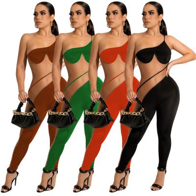 China Elegant Anti-pilling Overalls 2022 Cami Jumpsuit Women Clothing Sexy Mesh See Through One Piece for Summer Ladies Rompers for sale