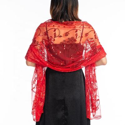 China 1920s Polyester Fashion Women Sequin Shawls Wraps Bridal Bridesmaid Shawl Capes Party Evening Dress Wraps for sale