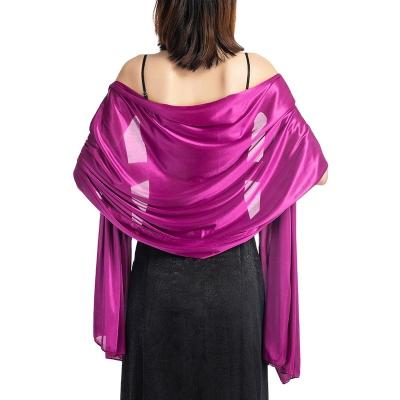 China High Quality Silky Soft Scarf Polyester Elegant Women Bridesmaid Wedding Bridal Wraps and Party Evening Dress for sale