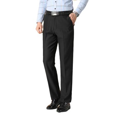 China Anti-wrinkle Spring And Autumn Suit Pants Men's Straight High Waist Suit Pants British Style Slim Trousers Wholesale for sale