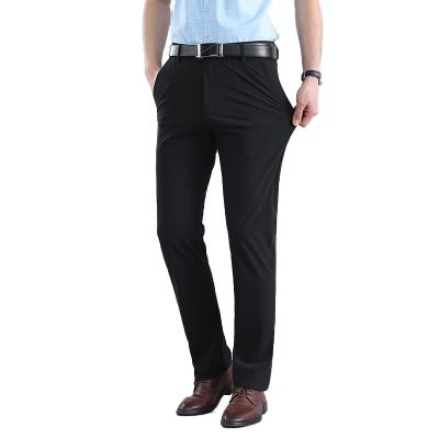 China Anti-wrinkle Men's Hot Sale Casual Pants Stretchy Straight Fit Comfort Plain Pants For Man for sale