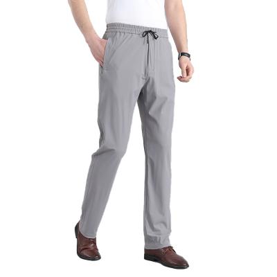 China Anti-wrinkle 2023 Men's Summer Casual Pants Fitness Pants Trousers Sports Quick-drying Breathable Ice Silk Pants for sale