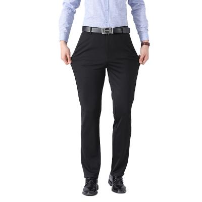 China Anti-wrinkle Men's Business Trousers Casual Pants Thin Pants Stretch Straight Suit Trousers for sale