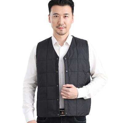 China Anti-wrinkle Oem Custom Men Winter Fashion Stand Collar Thicken Cotton Warm Plain Down Winter Sports Bubble Coats Padded Puffer Vest for sale