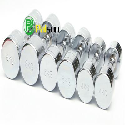 China Home Use High Quality Cheap Price Round Plating Chrome Stainless Steel Dumbbells for sale