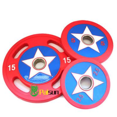 China Palsun Universal Barbell Urethane Weight Plates Gym PU Weight Plates for sale