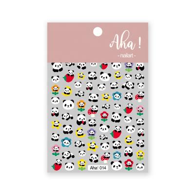 China Popular Cute AHA Japanese Style Nail Art Sticker Smile Panda Flower Pattern Decals Star Rabbit DIY Nial Tip Moon Decoration for sale