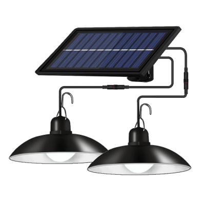 China Garden 300LM ABS Black White Body Two Head Solar Garden Lights Led Outdoor Waterproof for sale