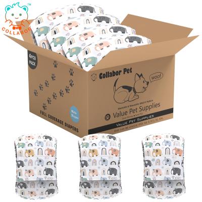 China COLLABOR Viable Dog Diaper Box Set Abbreviations Reusable Large Dog Female Sanitary Pet Pants Physiological Dog Diaper for sale