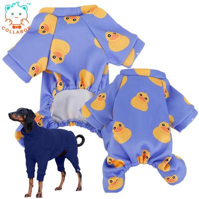 China COLLABOR Seth Hound Dog Jumpsuit Duck Print Autumn And Winter Style Dog Jumpsuit Viable Elasticity for sale