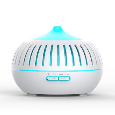 China Smell Comfortable Wooden Grain 400ML Ultrasonic Diffuser Aroma Essential Oil Diffuser Hot Selling ABS Material With 7 Color Changing LED Light for sale