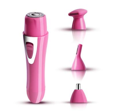 China Portable Mini Painless 4 in 1 Women Painless Waterproof Remover Removal Electric Facial Hair Shaver for sale