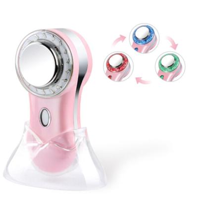 China DEEPLY CLEANING 5 in 1 Rechargeable Photon Therapy Ultrasonic Beauty Machine Silicon Face Mask Facial Cleansing Brush for sale