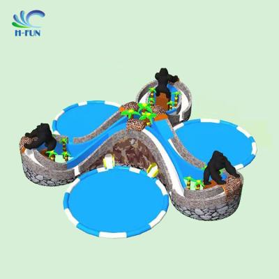 China newleap inflatable slides combo water pool commercial inflatable water slide with pool for sale for sale