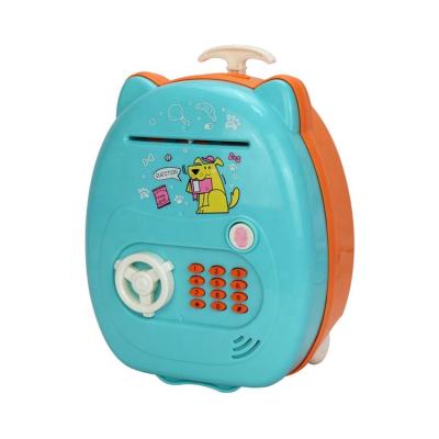 China Fongerprint / Password / Light & Pops Banknote Factory Automatic Rolling Cartoon Kids Electronic Plastic Suitcase Piggy Bank Money Saving Boxes for sale