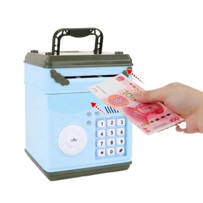 China Cartoon Children's Creative Gift Automatic Coin Banknotes Roll Portable Electronic Money Password Atmosphere Piggy Bank Savings Bank Toy for sale