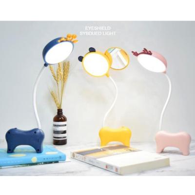 China Flexible Colorful Led 4 Kids USB Charging Desk Table Night Light Lamp With Make Up Mirror for sale