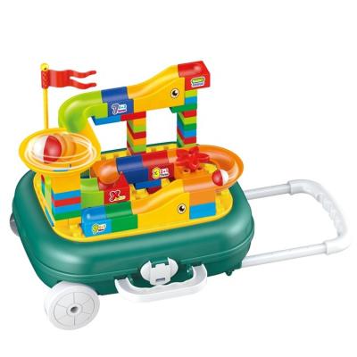 China DIY TOY Suitcase Packaging Race Balls Track Building Set Playground Building Blocks Bricks Park for sale