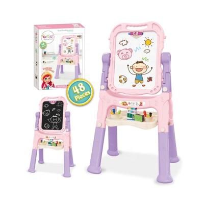 China Long-leg Plastic Erasable Painting Magnetic Children's Toy Easel Adjustable Double-Sided Baby Art Easel for sale