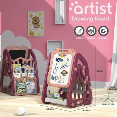 China Painting Plastic Drawing Blank Board with Stand 2 in 1 Double-Sided Registration Board Bracket Children Foldable Double-Sided Drawing Board for sale