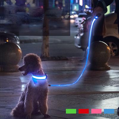 China Wholesale Reflective Pet Supplies LED Dog Collar Leash For Dog Night Safety Walking for sale