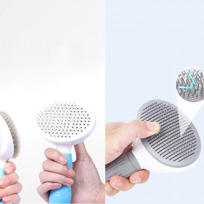 China Sustainable Self Cleaning Slicker Pet Brush Large Hair Remover Pet Massage Bathing Comb Brush for sale