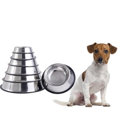 China Sustainable Wholesale Thick Stainless Steel Round Cat-Dog Bowl Pet Custom Dog Bowl for sale