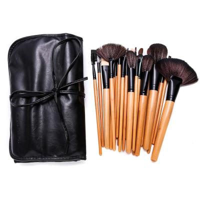 China Angular Blush Cruelty Free Natural Brown Black 24pcs Professional Makeup Brush Pink With Travel Bag for sale