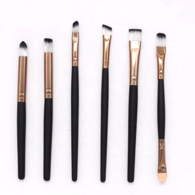 China Angular Blush Wooden Wholesale Nylon Handle Hair Makeup Tools Small Size Eyeshadow Brushes for sale