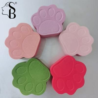 China Paw Green Pink Purple Super Soft Makeup Cat Puff Powder Sponge Cosmetic Beauty Cosmetic Puff Blending Logo for sale